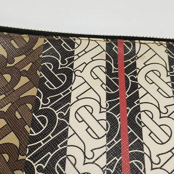 Coated Canvas Clutch Brown