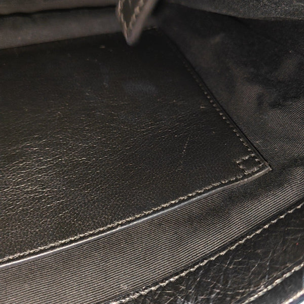 NIKI Medium Chevron Calfskin Black