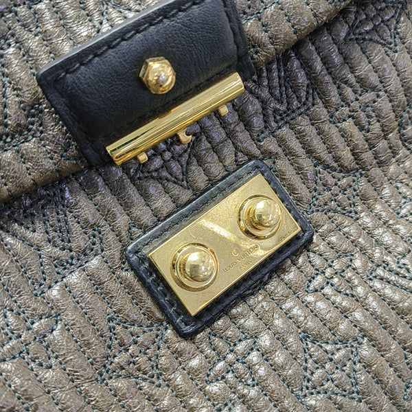 Monogram Lambskin Shoulder Bag Brown