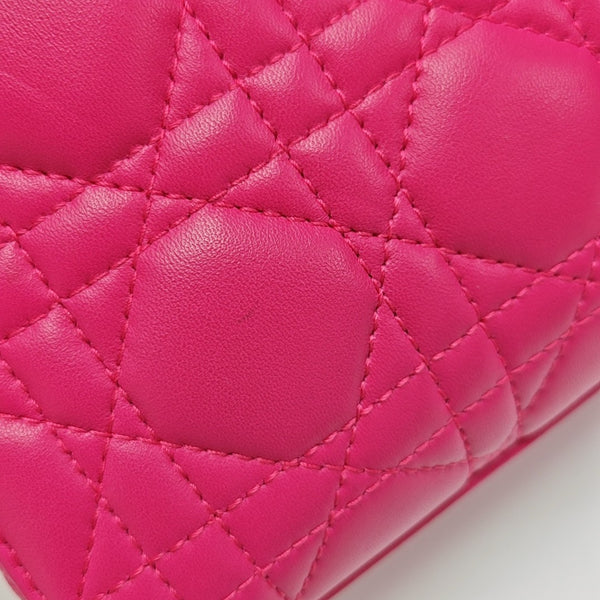 Lady Dior Mini Cannage Lambskin Red