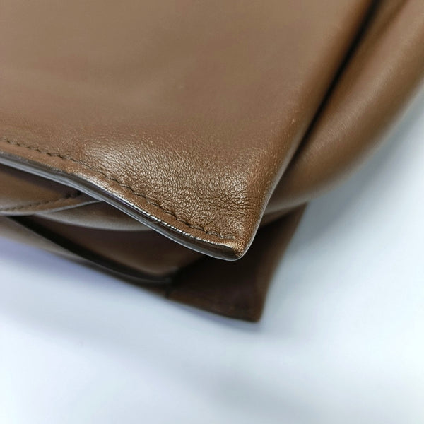 TRI FOLD Calfskin Brown