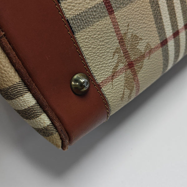 Coated Canvas Top Handle Bag Beige