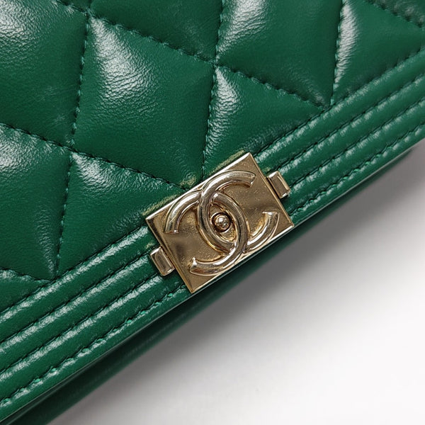 BOY CHANEL WOC Quilted Lambskin Green