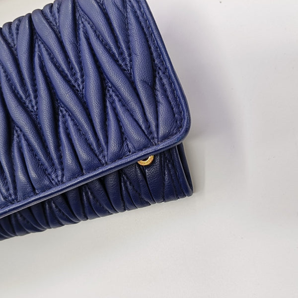 Quilted Lambskin Shoulder Bag Blue