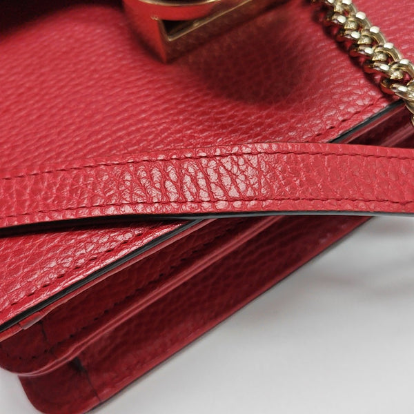 Interlocking G Small Calfskin Red