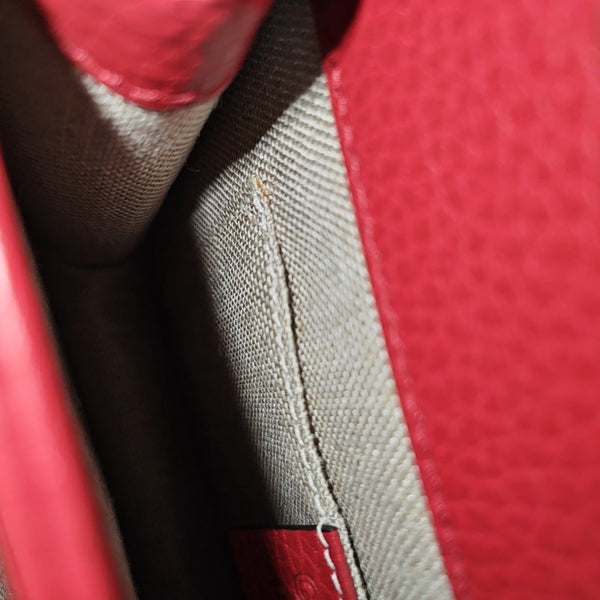 Interlocking G Small Calfskin Red