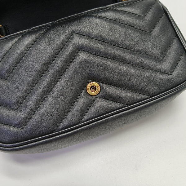 GG Marmont Mini Quilted Calfskin Black