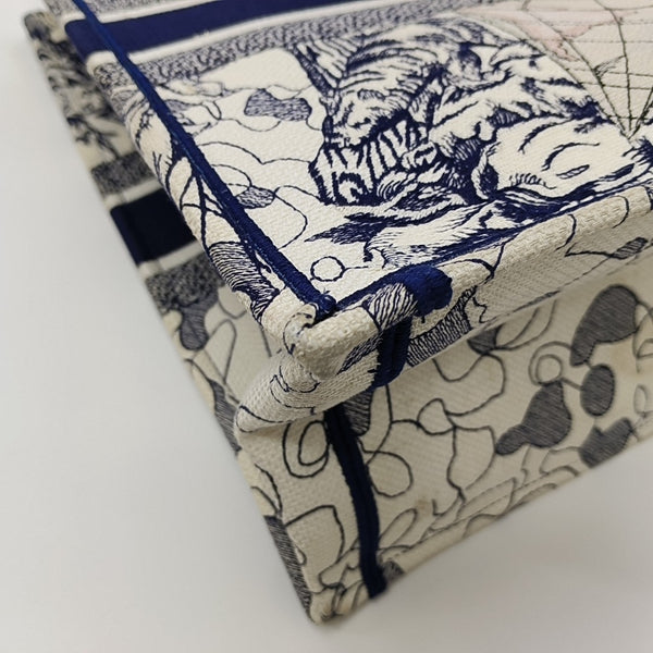 Book Tote Large Canvas Blue