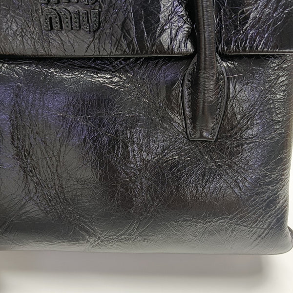 Calfskin Top Handle Bag Black