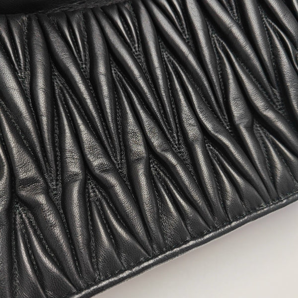 Miu Lady Quilted Lambskin Black