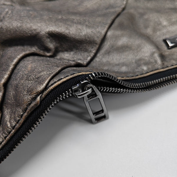 Calfskin Top Handle Bag Gray