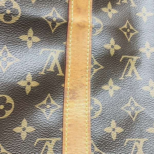 KEEPALL 50 Monogram Coated Canvas Brown