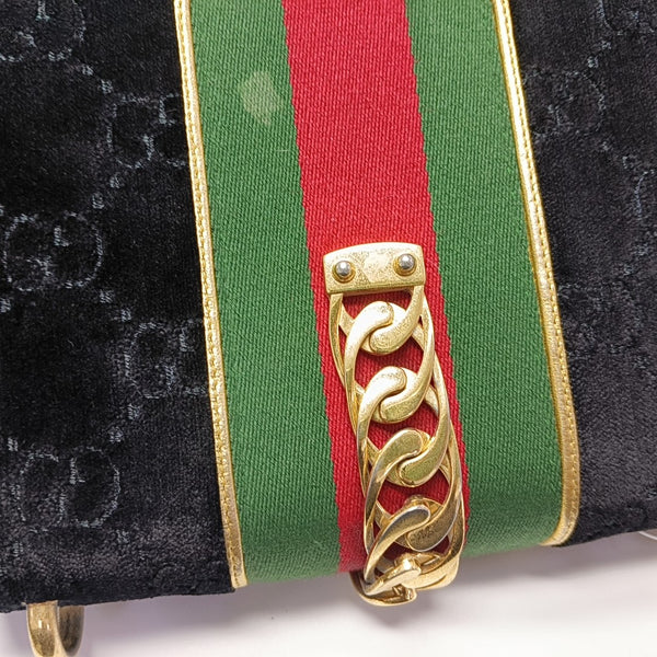 Sylvie Small Monogram Velvet Black