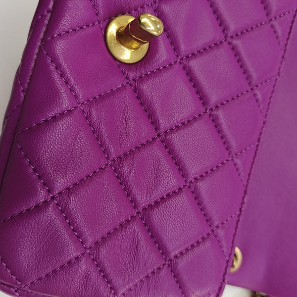 CLASSIC FLAP Mini Quilted Lambskin Purple