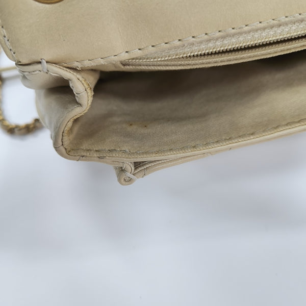 Quilted Calfskin Shoulder Bag Beige