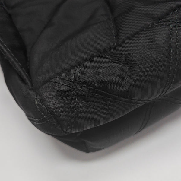 Quilted Nylon Backpack Black