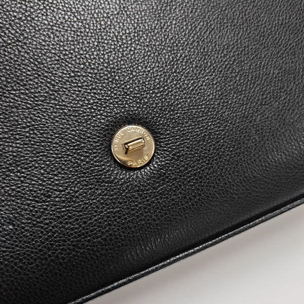LABEL CLICK Medium Quilted Calfskin Black