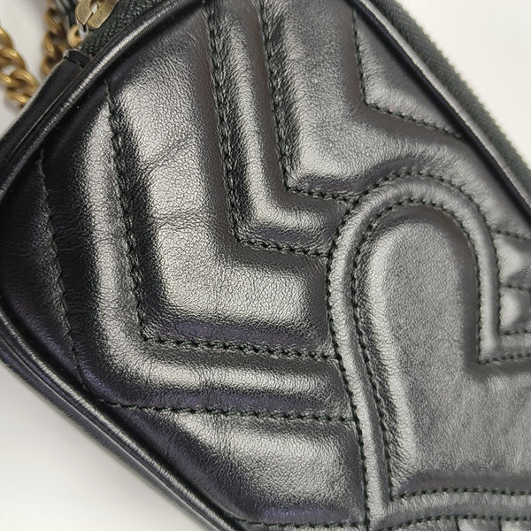 GG Marmont Mini Quilted Calfskin Black