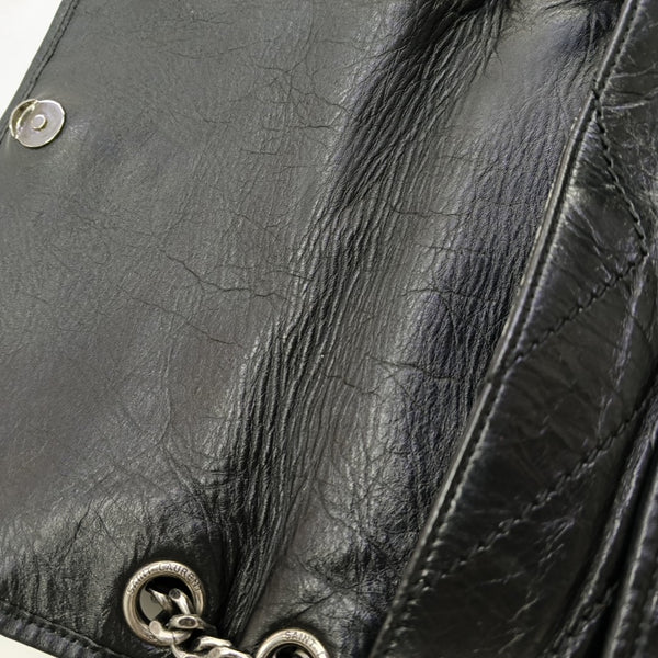 NIKI Large Chevron Calfskin Black