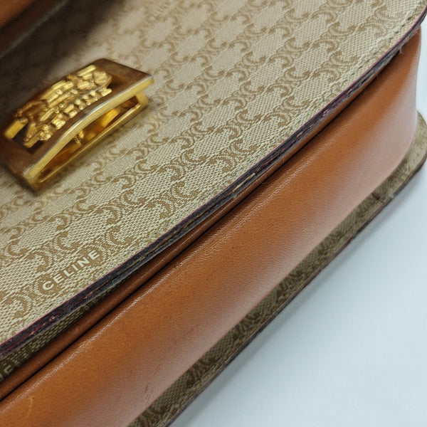 Coated Canvas Shoulder Bag Beige