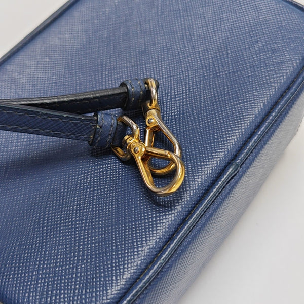 Saffiano Calfskin Shoulder Bag Blue