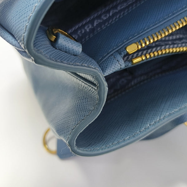 Galleria Large Saffiano Calfskin Blue
