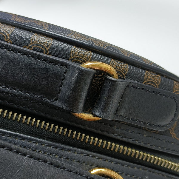 Coated Canvas Top Handle Bag Black