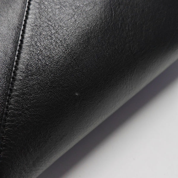 Puzzle Fold Medium Quilted Calfskin Black