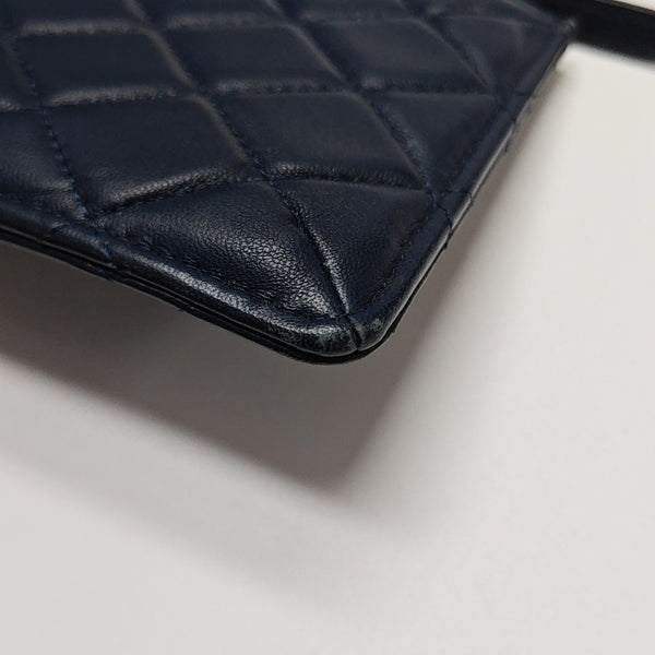 Quilted Lambskin Wallet Blue