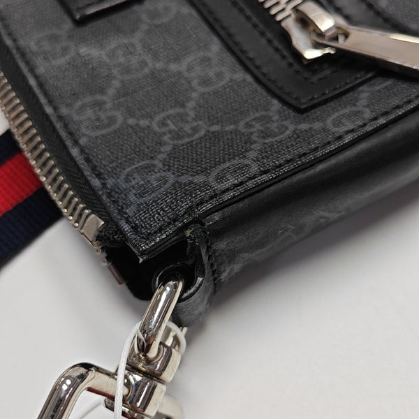 GG Imprime Small Monogram Coated Canvas Black