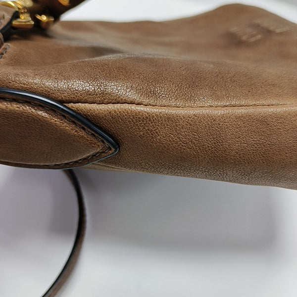 Lambskin Bucket Bag Brown
