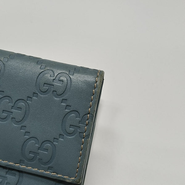Monogram Leather Wallet Blue