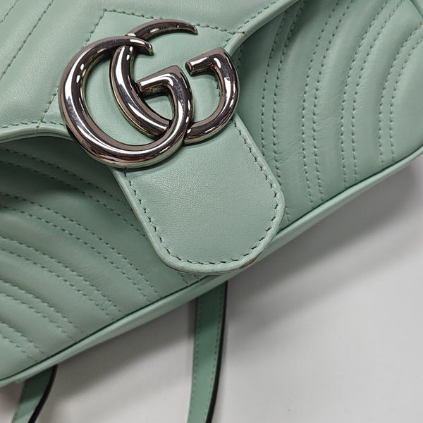 GG Marmont Medium Quilted Calfskin Green