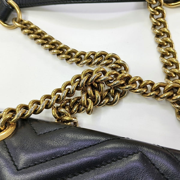 GG Marmont Medium Quilted Calfskin Black