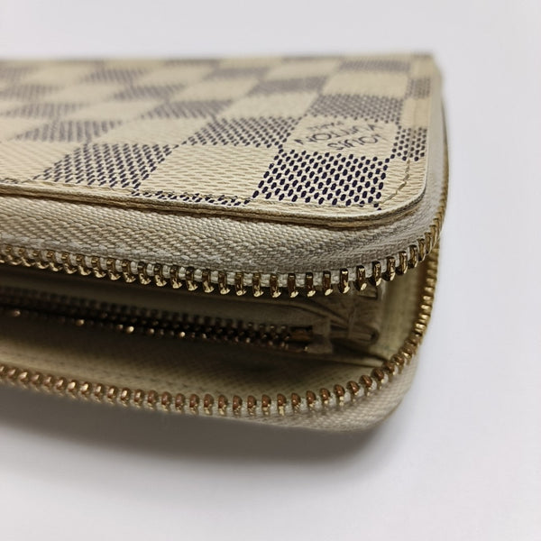ZIPPY Damier Azur Coated Canvas White Wallet