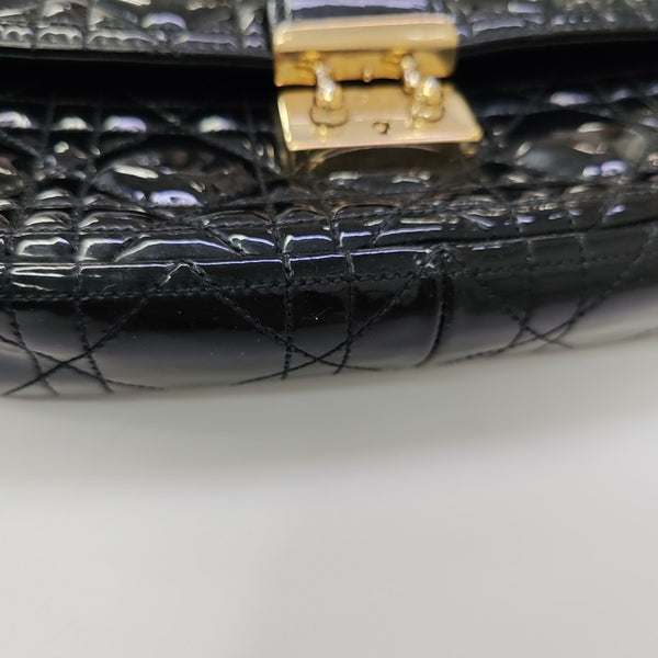 Miss Dior Cannage Patent Leather Black
