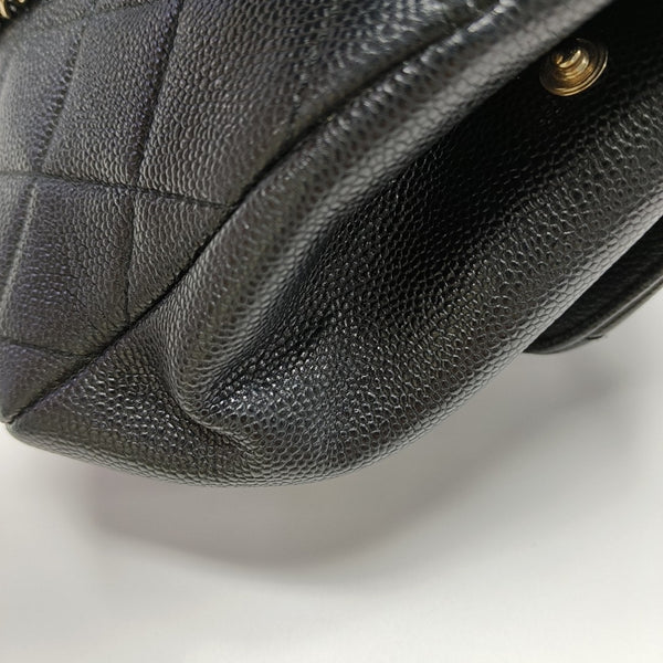 BUSINESS AFFINITY Small Quilted Grained Calfskin Black