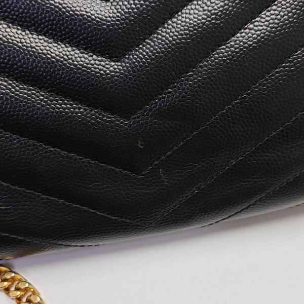 MONOGRAM Medium Chevron Calfskin Black