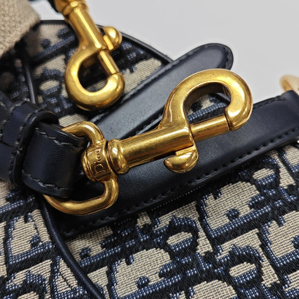 Saddle Mini Oblique Canvas Blue