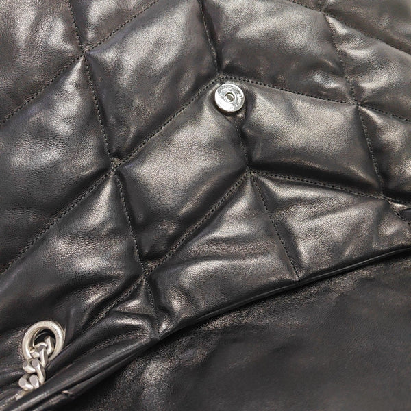 PUFFER Medium Chevron Lambskin Black