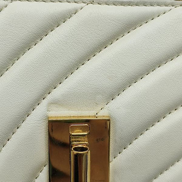 Drew Mini Quilted Calfskin White