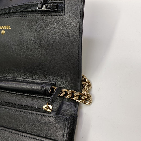 BOY CHANEL Mini Quilted Grained Calfskin Black