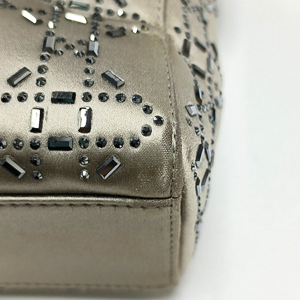 Authenticated pre-owned Lady Dior Mini Cannage Silk Satin Gray - Tote Bag at Looply