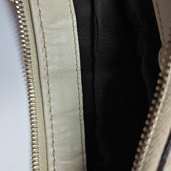 Sukey Monogram Calfskin Beige