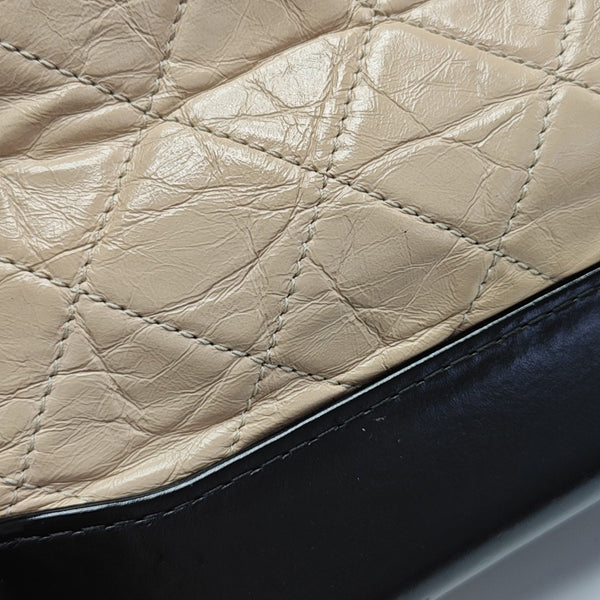 GABRIELLE Small Quilted Calfskin Beige