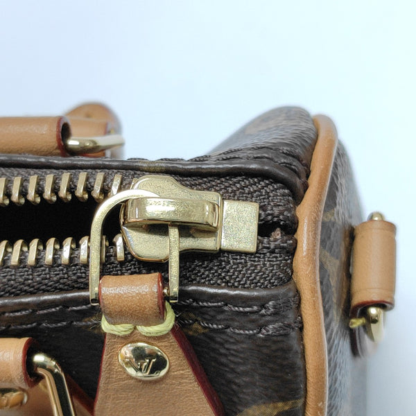 SPEEDY Nano Monogram Coated Canvas Brown
