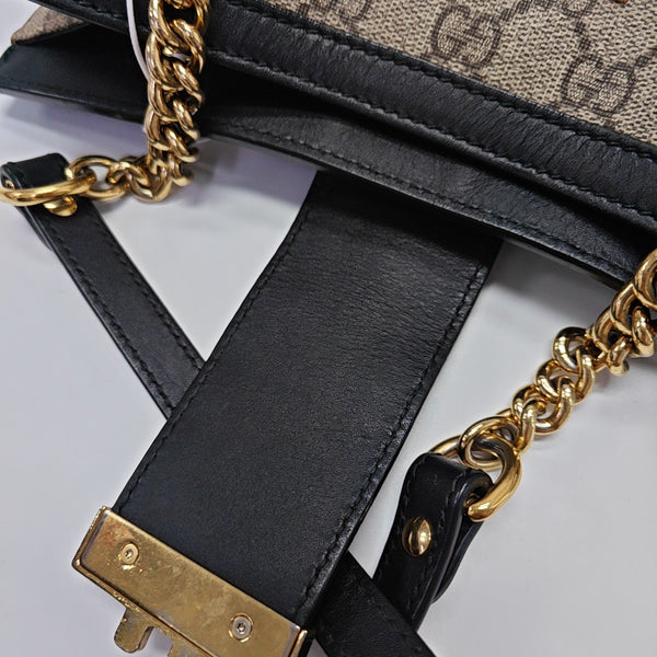 Padlock Small Monogram Coated Canvas Beige