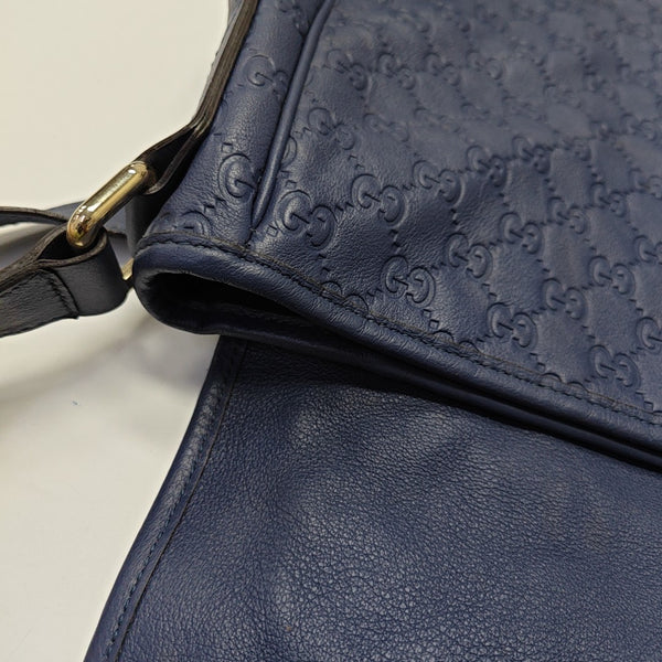 Monogram Calfskin Shoulder Bag Blue
