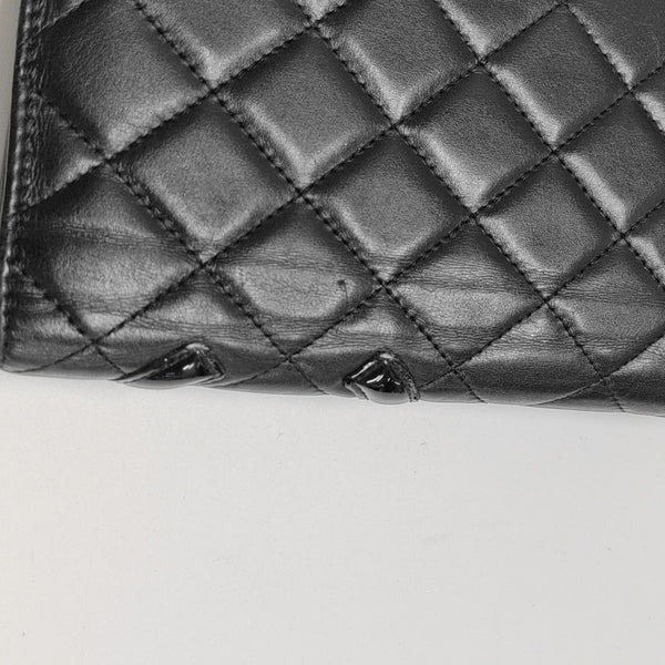 CAMBON Quilted Calfskin Black Wallet