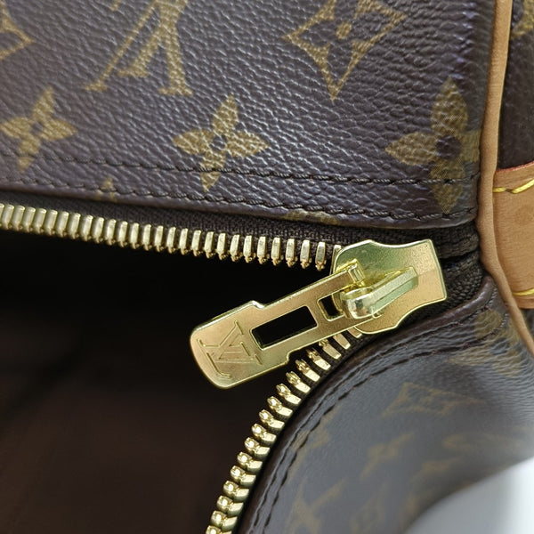 KEEPALL 60 Monogram Coated Canvas Brown